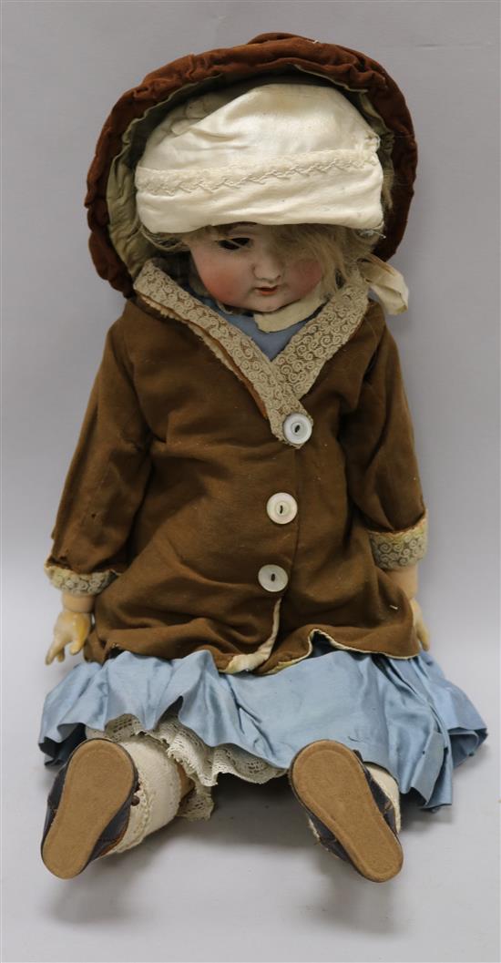 A German bisque head doll, eyes loose, GK 165/5